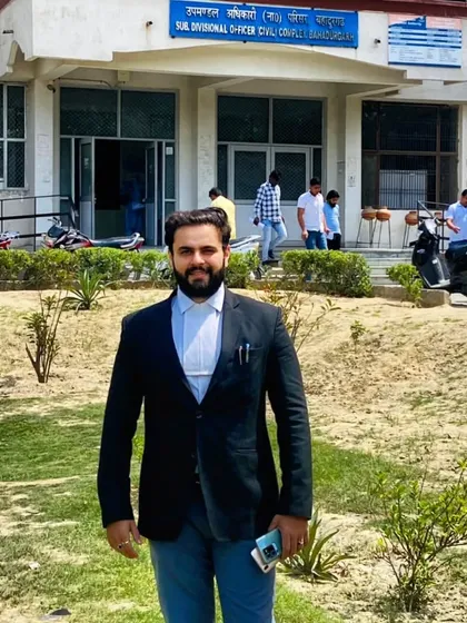 Here I am at the Sub Divisional Civil Complex in Dehradun. My work often takes me to different courts across Uttarakhand, Haryana, and Rajasthan to handle various property and civil matters.