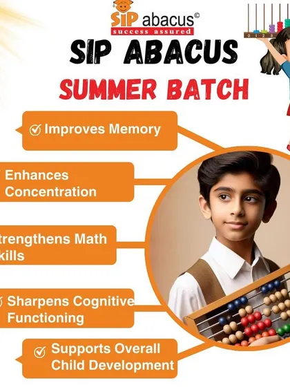 This poster highlights the key benefits of joining our SIP Abacus Summer Batch, from improved memory to overall child development.