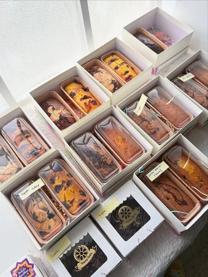 This is what a large order for return gifts looks like. These are my popular tea cakes, individually packed and ready to be given out to guests. It’s a great way to share a sweet thank you.
