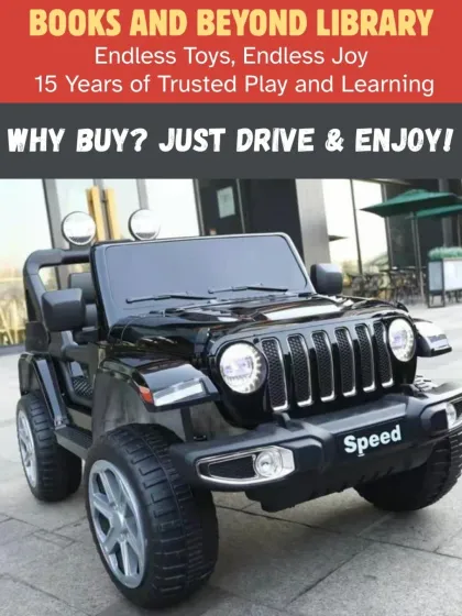 Let your little adventurer hit the road in style. This battery-powered jeep is one of many ride-on vehicles I offer, providing a safe and thrilling experience that builds confidence and coordination.