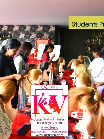 This is what my hands-on hairstyling class looks like. Every student gets their own mannequin to practice on, ensuring they build real confidence and muscle memory for creating intricate updos and bridal hairstyles.