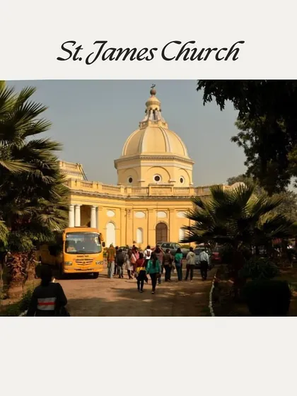 A group approaches St. James' Church, also known as Skinner's Church. The church was heavily damaged during the 1857 revolt and later restored, making it a key witness to the city's turbulent history.
