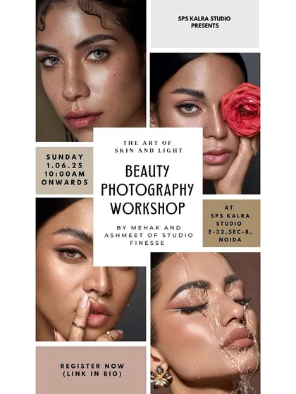 Beauty photography requires a unique skill set. We hosted Mehak and Ashmeet of Studio Finesse for a workshop on "The Art of Skin and Light," covering clean beauty, commercial glam, and experimental looks.