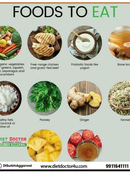 My diet plans emphasize healing, whole foods. I recommend incorporating fresh vegetables, lean proteins, probiotic-rich yogurt, and healthy fats like olive oil into your daily meals.