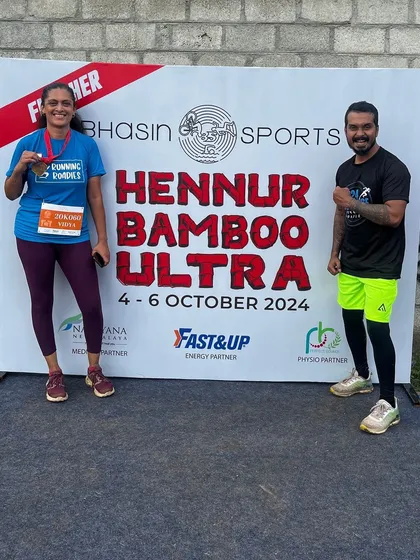 A finisher photo with one of our members. It’s my privilege to support and celebrate the achievements of everyone in the Running Roadies family.
