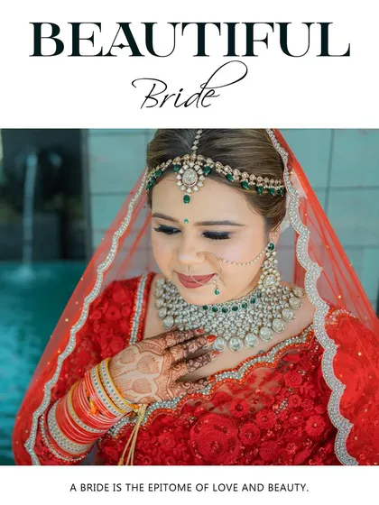 A detailed bridal portrait focusing on the bride's serene expression and the intricate details of her wedding jewelry and henna. I believe in creating fine art bridal photos that you will cherish forever.