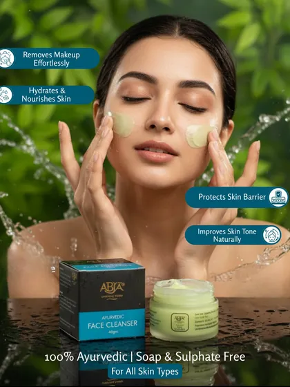 My Ayurvedic Face Cleanser is 100% soap and sulphate-free. It gently removes makeup and impurities while protecting the skin's natural barrier, leaving it hydrated and nourished.