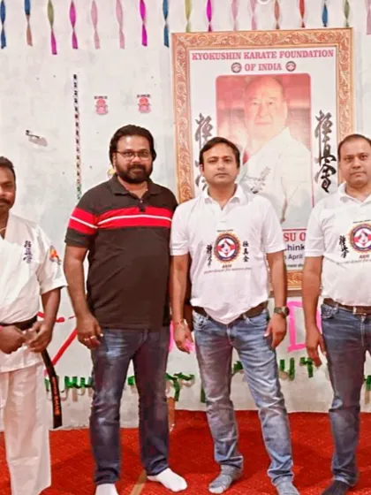 The full examination panel for the belt test, including myself and guest instructors.