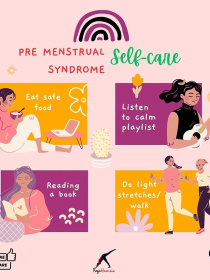 Pre-Menstrual Syndrome (PMS) can be challenging, but self-care can make a big difference. This visual offers simple, actionable tips like eating nourishing food, gentle stretching, and listening to calming music to ease symptoms.