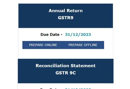 This image shows the official portal interface for filing GSTR-9 and GSTR-9C, forms we are experts at preparing and submitting for our clients.