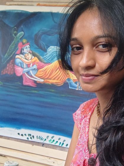 Feeling blessed and happy with how this Radha Krishna painting turned out. It’s moments like these that make all the hours of work feel so worthwhile. ❤️