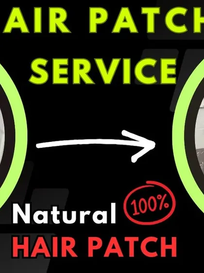 My hair patch service gives you a 100% natural look. This before and after shot shows how we cover the bald area completely and give you a fresh, youthful haircut.
