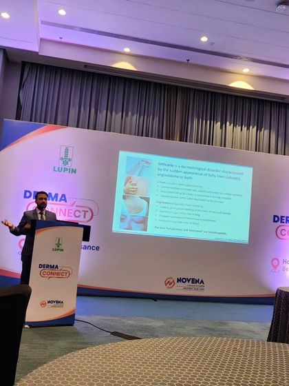 I was invited to speak at Derma Connect in Bangalore about Urticaria, or hives, a distressing condition that affects many people. We discussed challenges and innovative treatment options.