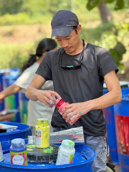 For the Comaya community festival, I transformed 13 large bins into an animated art piece. Each bin was painted as one frame of a stop-motion animation. It was a fun way to turn functional objects into something playful and unexpected.