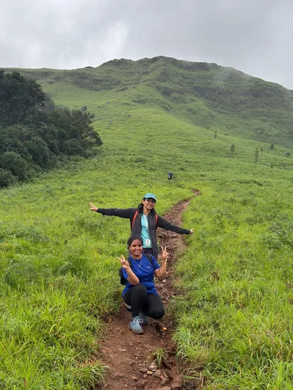 Trekkers enjoying the easy trail of Gangadikal, perfect for beginners.