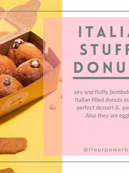My Italian Stuffed Donuts are airy, fluffy, and filled with deliciousness. These eggless bombolonis are the perfect dessert or party snack.