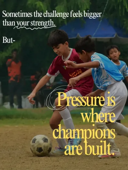 Pressure is where champions are built. We teach our players to embrace challenges and use high-pressure situations as opportunities to grow stronger.