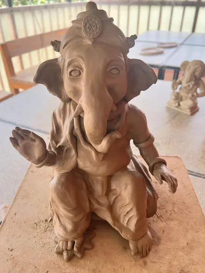 My hand-sculpted Ganesha for 2024, blessing my studio space. The process always fills me with peace and happiness.