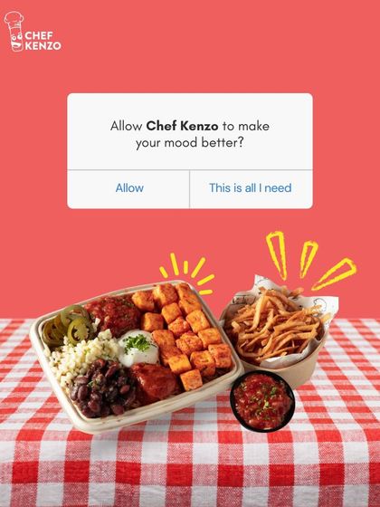 Allow Chef Kenzo to make your mood better. A comforting meal of a loaded paneer bowl and crispy fries is all you need.