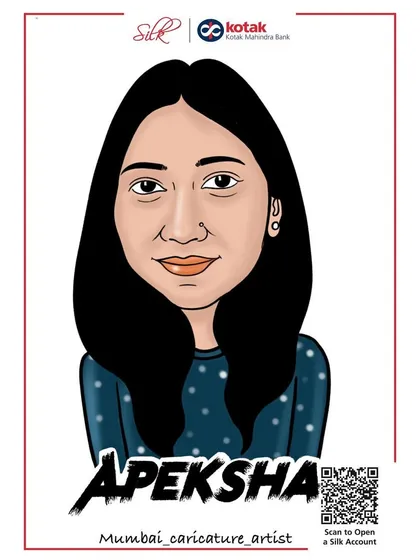 This digital caricature was part of a live event at Goregaon IT park. The artwork is clean, professional, and includes the client's branding.
