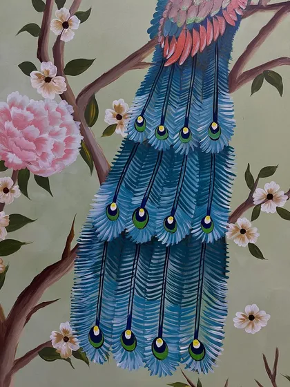 Another shot focusing on the beautiful, cascading tail feathers.