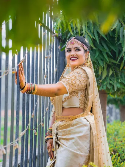 Another beautiful outdoor portrait from my wedding. The natural light shows the true finish of the makeup.