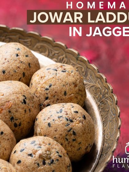 This is my Homemade Jowar Laddu, a wonderful gluten-free option from my millet collection. The sesame seeds you see add a lovely texture and nutty flavor. These are packed with fiber and nutrients, making them a delicious and healthy treat.