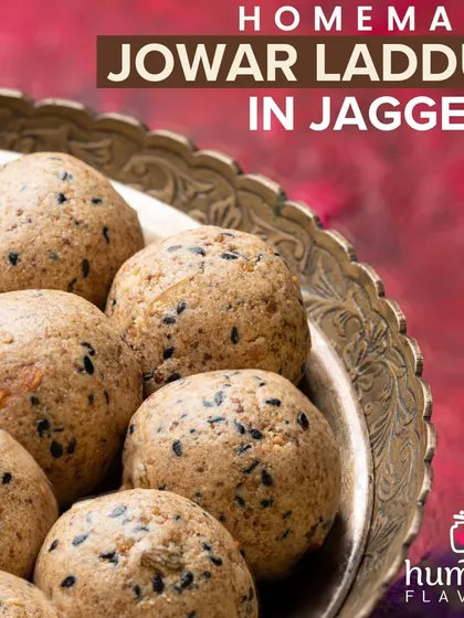 This is my Homemade Jowar Laddu, a wonderful gluten-free option from my millet collection. The sesame seeds you see add a lovely texture and nutty flavor. These are packed with fiber and nutrients, making them a delicious and healthy treat.