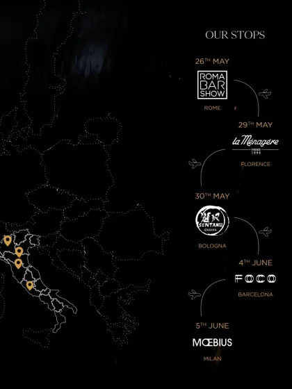 Our itinerary for the European summer tour. We mapped out our journey through Rome, Florence, Bologna, Barcelona, and Milan, ready to connect with new communities and share our craft at some of the continent's most respected venues.