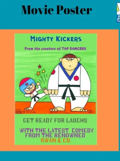 Designing a movie poster is a fun project in our graphic design course. Students learn to create a central image, compelling title, and tagline to attract an audience.