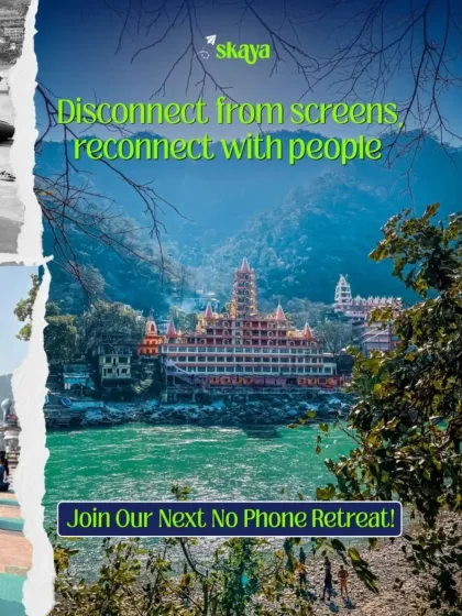 My core belief is simple: disconnect from screens to reconnect with people. This stunning view of Rishikesh is the perfect backdrop for leaving the digital world behind and finding genuine connections.