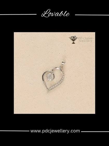 A lovable heart-shaped diamond pendant in white gold. The modern and sleek design makes it a wonderful gift for someone special.