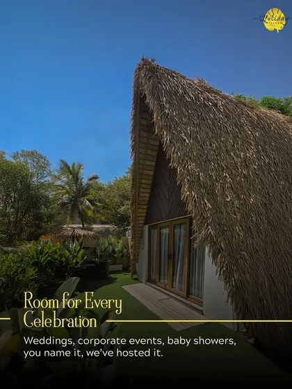 Our iconic A-Frame cottages offer a unique stay. With thatched roofs and private green spaces, they provide a perfect blend of rustic charm and modern comfort for any celebration or getaway.
