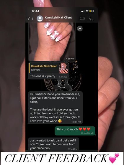 This client's feedback highlights that her extensions had no lifting and stayed intact, even with a lot of work. Durability is key.