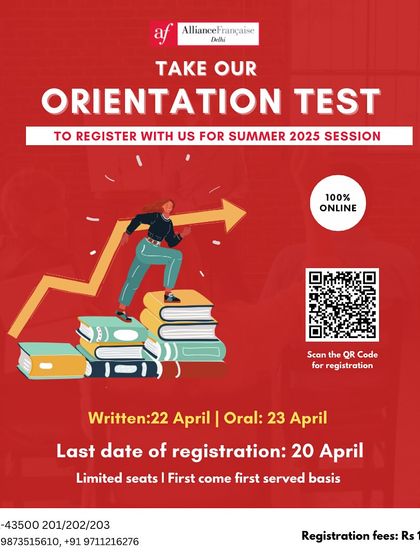 Take our 100% online orientation test to register for the Summer 2025 session for adults. The written and oral tests are held on separate days.