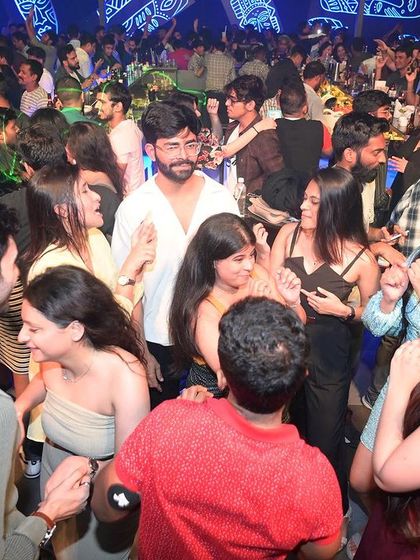A close-up of the dance floor action at Carpediem Hyderabad.