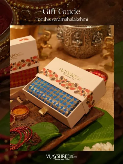 The perfect gesture of love for the festive season. Our specially curated gift sets, featuring beautiful blouse pieces in elegant boxes, are a thoughtful way to share the joy of tradition during Varamahalakshmi and Gowri Habba.