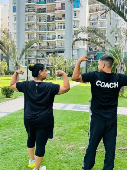 We train together and celebrate our progress together. My 'COACH' shirt says it all.