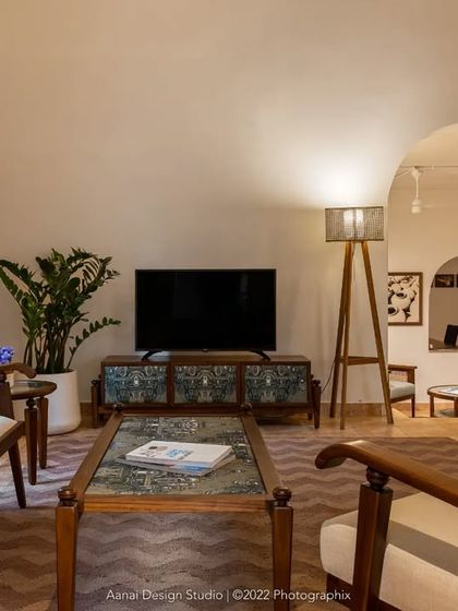 Full views of our studio's living room setup, featuring the Temple Tree collection. These images show how our furniture comes together to create a warm, inviting, and cohesive living space.