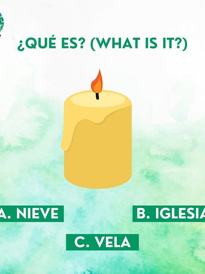 What is the Spanish word for this object? Is it 'nieve', 'iglesia', or 'vela'?