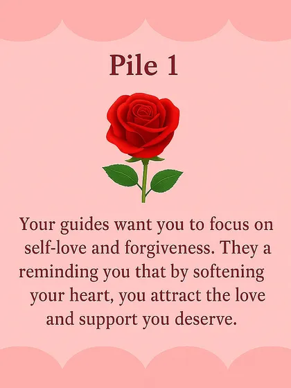Let the universe send you a message through these flowers. This reading focuses on energies of self-love and forgiveness, optimism for brighter days, or rising above challenges for spiritual growth.