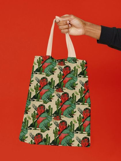 The 'Anger' pattern applied to a tote bag, a great example of how my art can be used for merchandise.