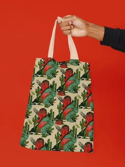 The 'Anger' pattern applied to a tote bag, a great example of how my art can be used for merchandise.