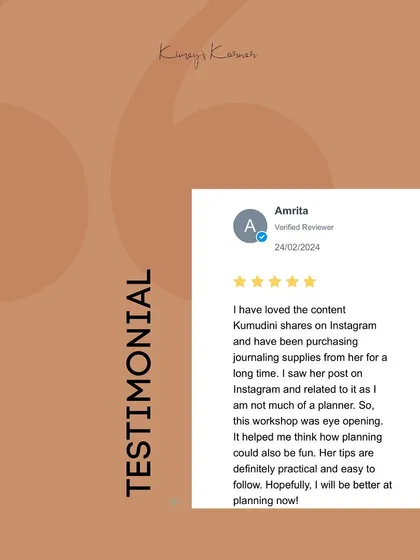 Another happy review from my time management workshop. My goal is to make planning fun and easy, even if you don't think of yourself as a planner.