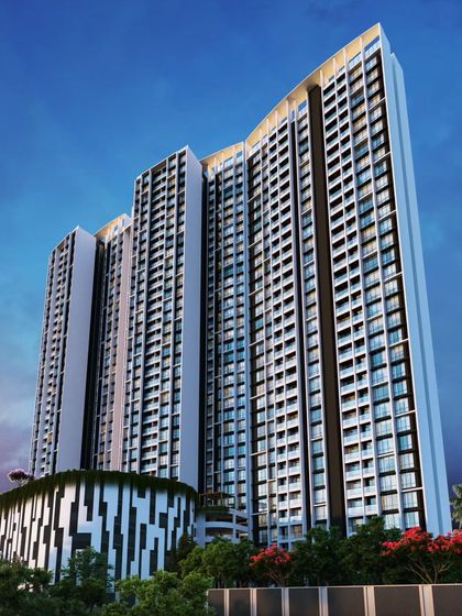 This residential project in Bhayander West, named Skyline, uses a pattern of vertical fins and horizontal bands to create a modern, elegant tapestry on its façade. The design defines each section with subtle sophistication, offering a new perspective on urban living.