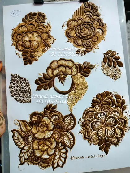 Another look at my floral practice sheet, showing the detail and shading I put into every element.