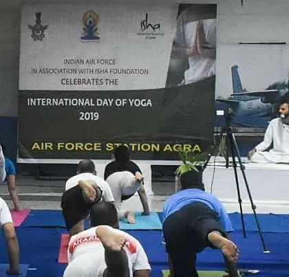 Guiding the Indian Air Force personnel at the Agra station. These sessions are tailored to provide tools for mental calm and focus, which are essential in their line of duty. Jai Hind.