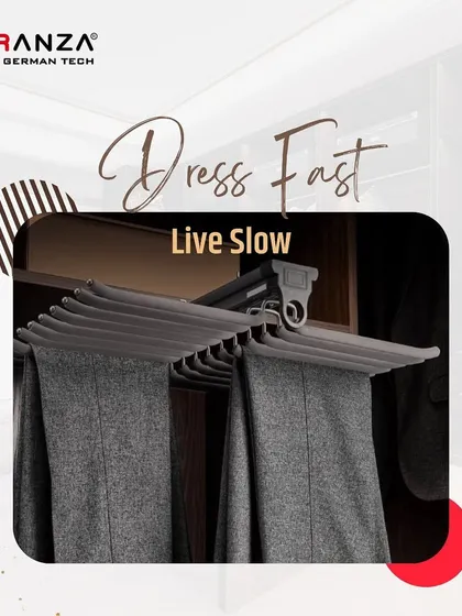 Dress fast, live slow. This pull-out trouser rack keeps your pants perfectly organized and crease-free. The smooth, soft-close mechanism means you can select your outfit with quiet efficiency, bringing a sense of calm to your morning routine.