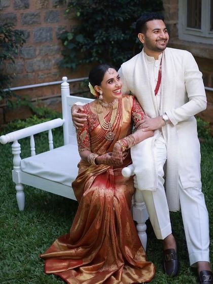 Padma Nandivada - Custom Groom's Wear Design Coordinated Couple Attire photo 4