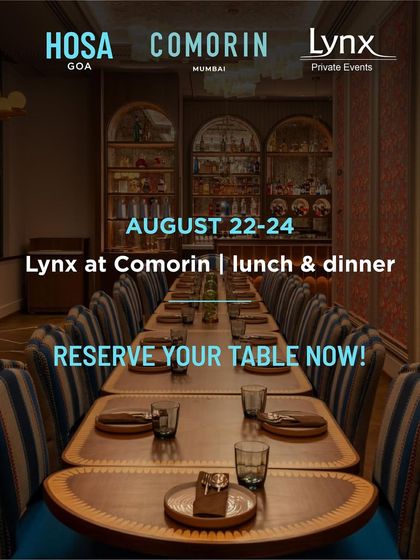 The announcement for our Hosa pop-up at Lynx, our private dining space. The image of the beautifully set long table invites guests to reserve their spot for an exclusive culinary event.